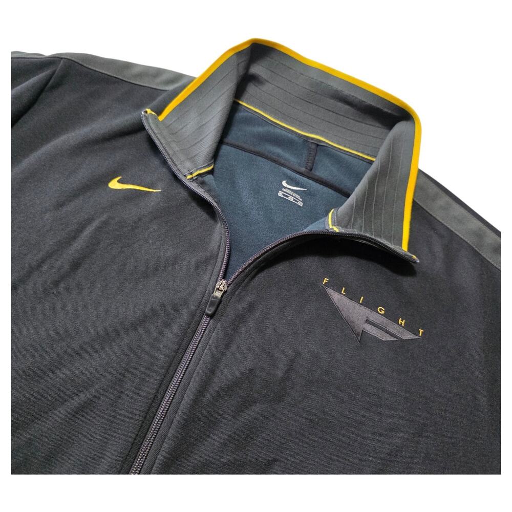 Nike Flight Track Jacket Mens 4XL Black Gray Yellow Full Zip Swoosh Y2K Athletic